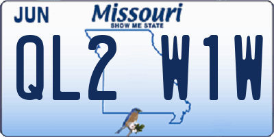 MO license plate QL2W1W