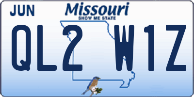 MO license plate QL2W1Z