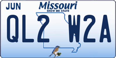 MO license plate QL2W2A