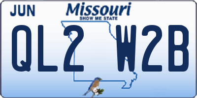MO license plate QL2W2B