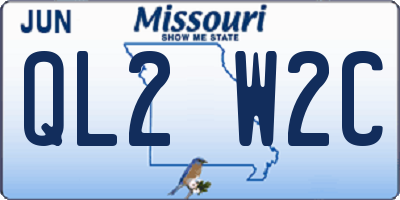 MO license plate QL2W2C