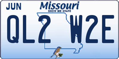 MO license plate QL2W2E