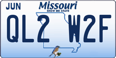 MO license plate QL2W2F