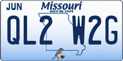 MO license plate QL2W2G
