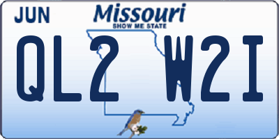 MO license plate QL2W2I
