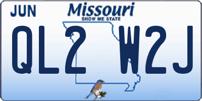 MO license plate QL2W2J