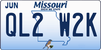 MO license plate QL2W2K