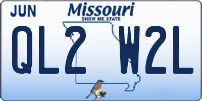 MO license plate QL2W2L