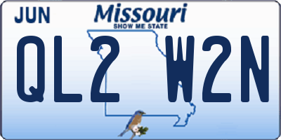 MO license plate QL2W2N