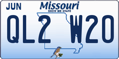 MO license plate QL2W2O