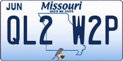 MO license plate QL2W2P