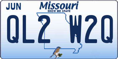 MO license plate QL2W2Q