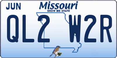 MO license plate QL2W2R
