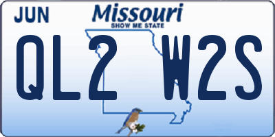 MO license plate QL2W2S