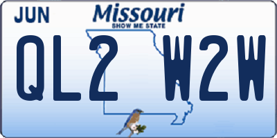 MO license plate QL2W2W