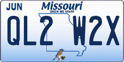 MO license plate QL2W2X