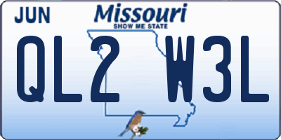 MO license plate QL2W3L