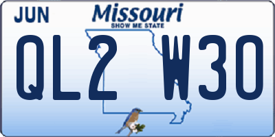 MO license plate QL2W3O