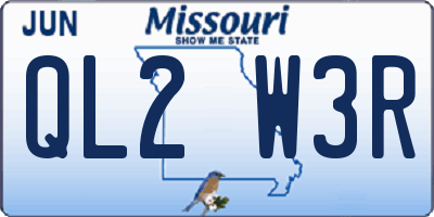 MO license plate QL2W3R