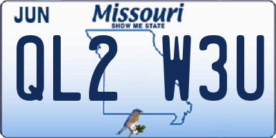 MO license plate QL2W3U