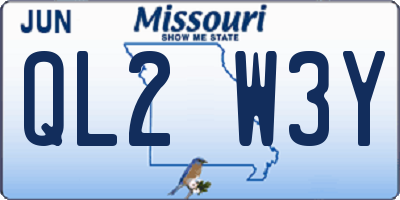 MO license plate QL2W3Y