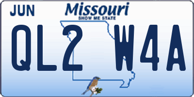 MO license plate QL2W4A