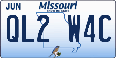 MO license plate QL2W4C