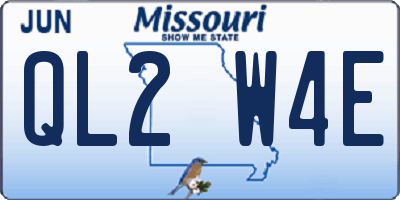 MO license plate QL2W4E
