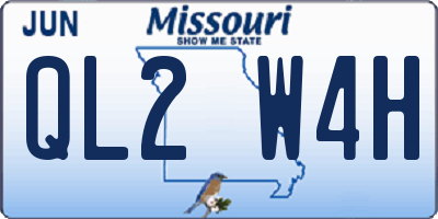 MO license plate QL2W4H