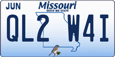 MO license plate QL2W4I