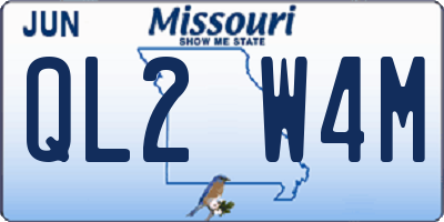 MO license plate QL2W4M
