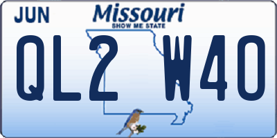 MO license plate QL2W4O