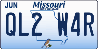 MO license plate QL2W4R
