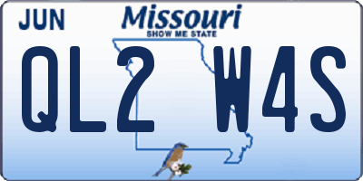MO license plate QL2W4S