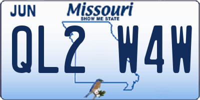 MO license plate QL2W4W