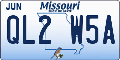 MO license plate QL2W5A