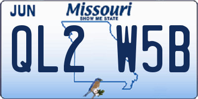 MO license plate QL2W5B