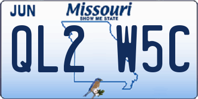 MO license plate QL2W5C