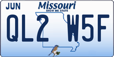 MO license plate QL2W5F