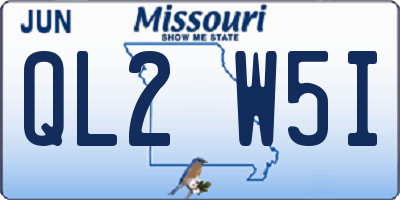 MO license plate QL2W5I