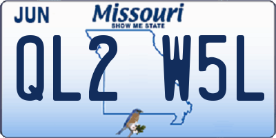 MO license plate QL2W5L