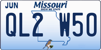 MO license plate QL2W5O