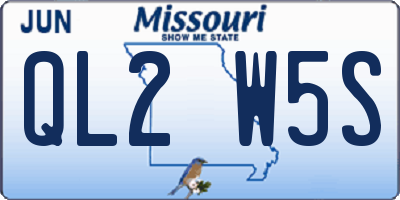 MO license plate QL2W5S