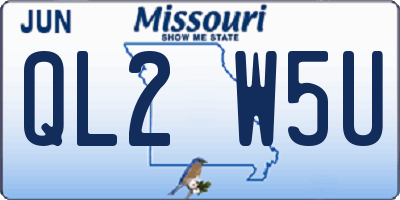 MO license plate QL2W5U
