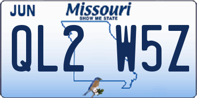 MO license plate QL2W5Z