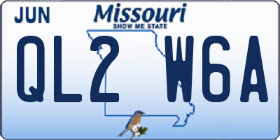 MO license plate QL2W6A
