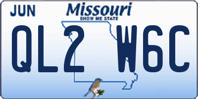 MO license plate QL2W6C
