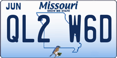 MO license plate QL2W6D