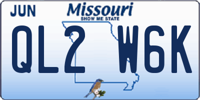 MO license plate QL2W6K