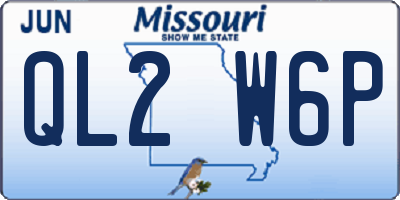 MO license plate QL2W6P